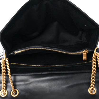 Saint Laurent Calfskin Y Quilted Monogram Large Loulou Chain Satchel Black 5 of 15