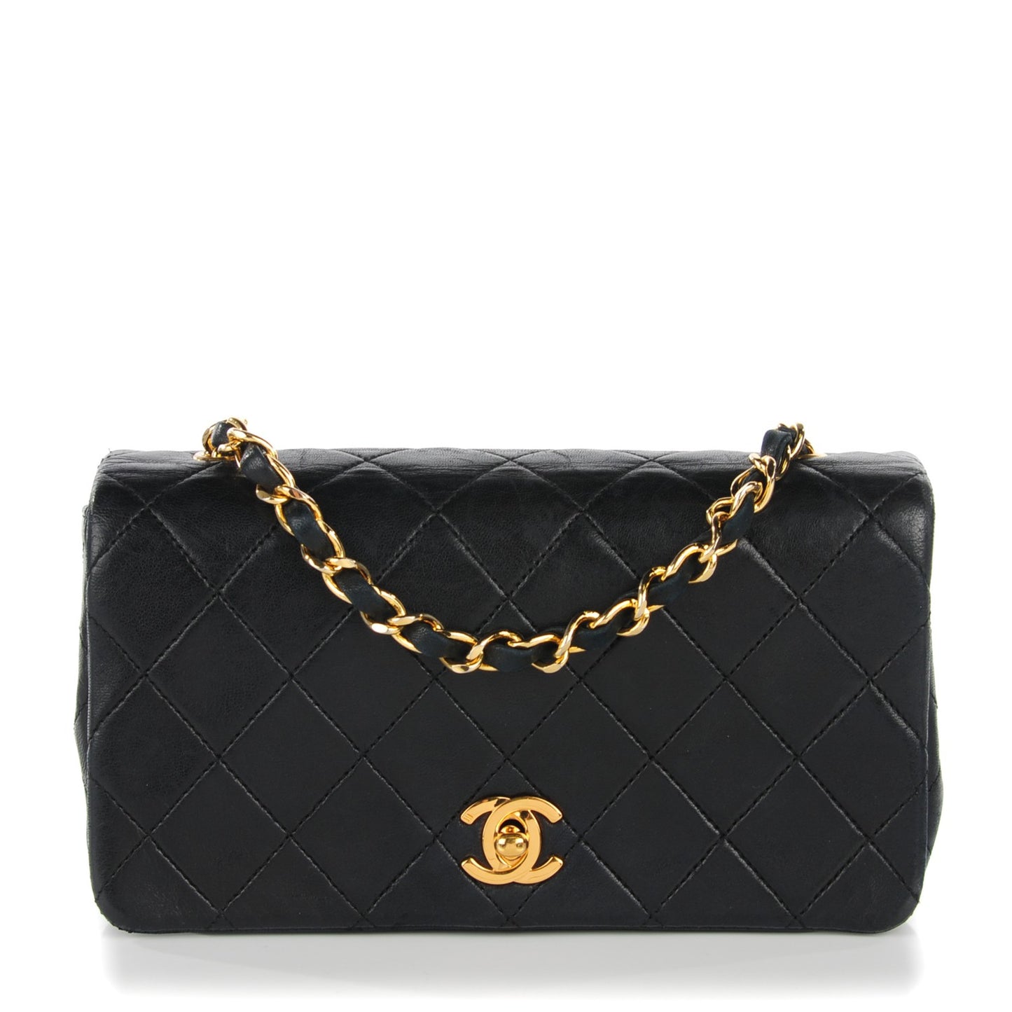 Lambskin Quilted Mini Flap Black