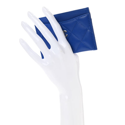 Chanel Lambskin Quilted Card Holder Blue 2 of 8