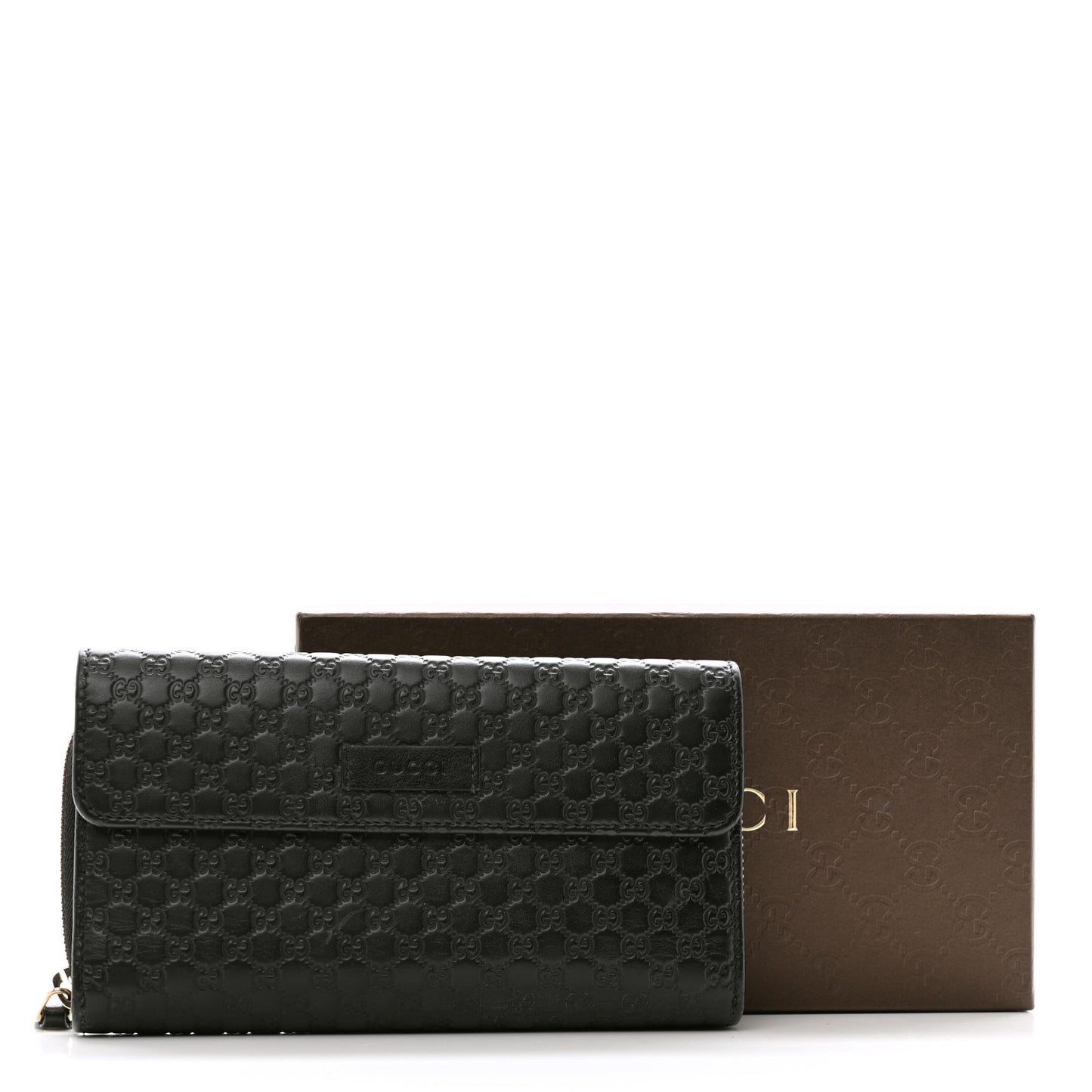 Soft Microguccissima Continental Zip Wallet Black