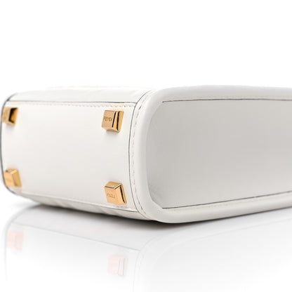 Fendi Vitello Plexiglass FF Embossed Mini Fendi Sunshine Shopper Tote White 9 of 9