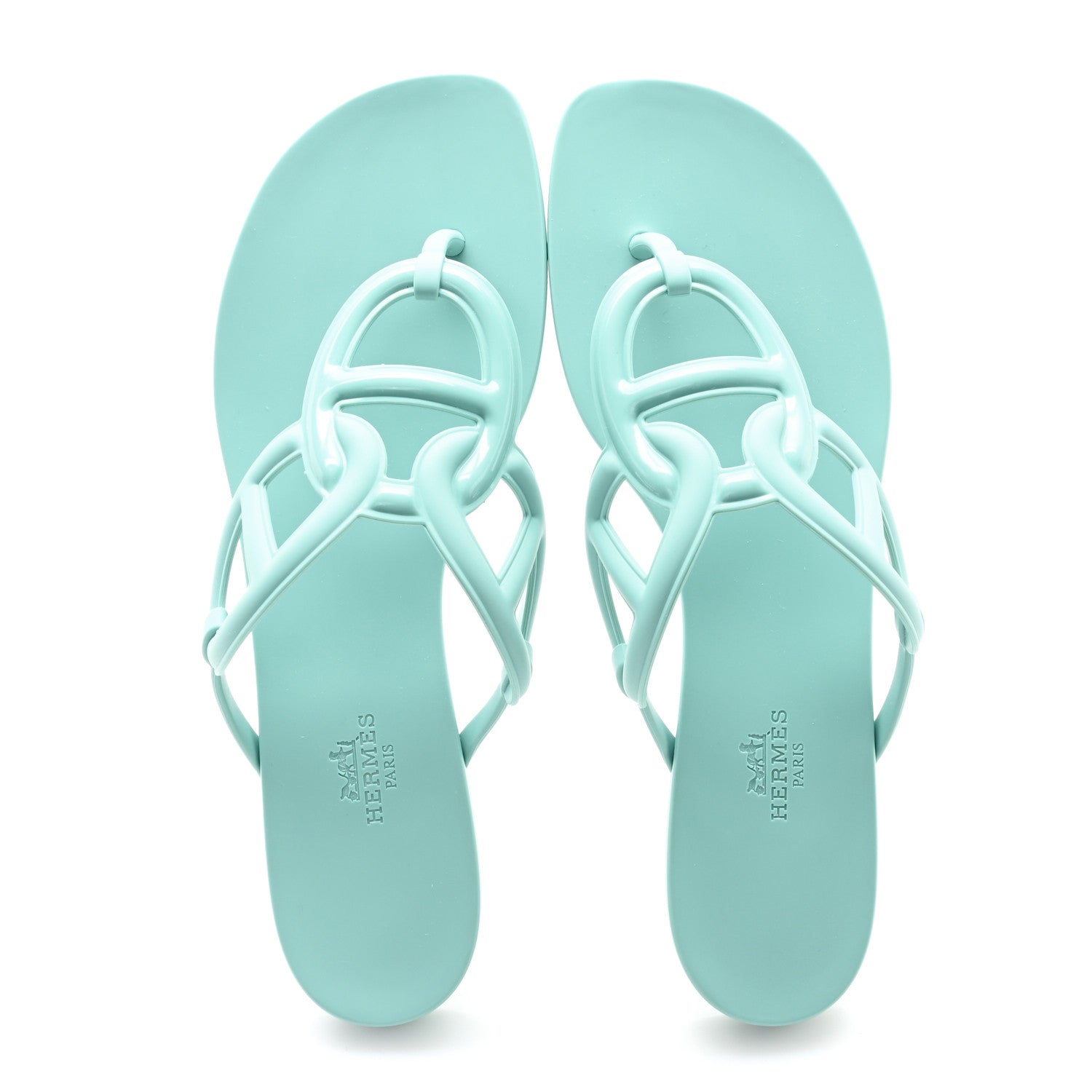 Hermes Rubber Womens Egerie Sandals 41 Vert Embrun 2 of 10