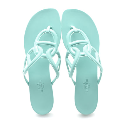 Hermes Rubber Womens Egerie Sandals 41 Vert Embrun 2 of 10