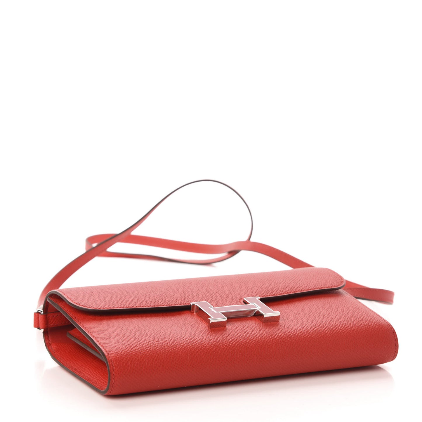 Epsom Enamel Constance Wallet To Go Rouge De Coeur Rubis