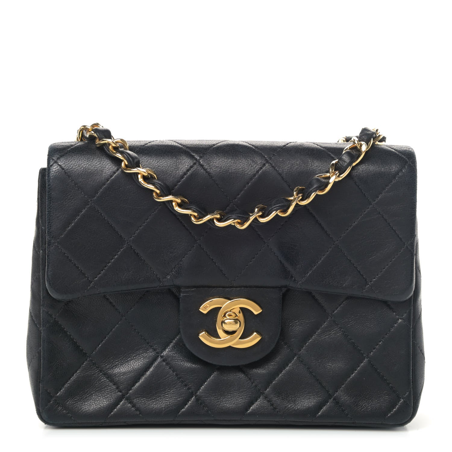 Chanel Lambskin Quilted Mini Square Flap Bag Black 1 of 5