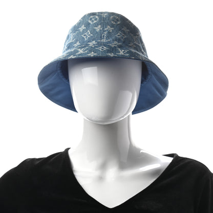 Louis Vuitton Monogram Denim Transformable Bob Bucket Hat 58 Blue 2 of 12