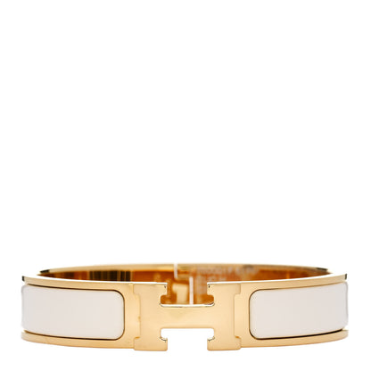 Hermes Enamel Narrow Clic Clac H Bracelet PM Craie 1 of 5