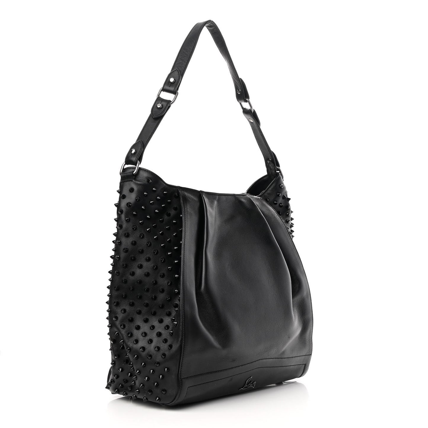 Calfskin Justine Spikes Hobo Black