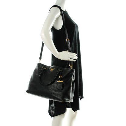 Prada Vitello Daino Tote Nero Black 2 of 8