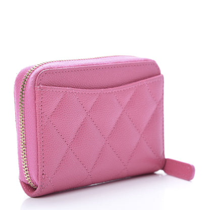 Chanel Caviar Quilted Zip Coin Purse Pink 3 of 7