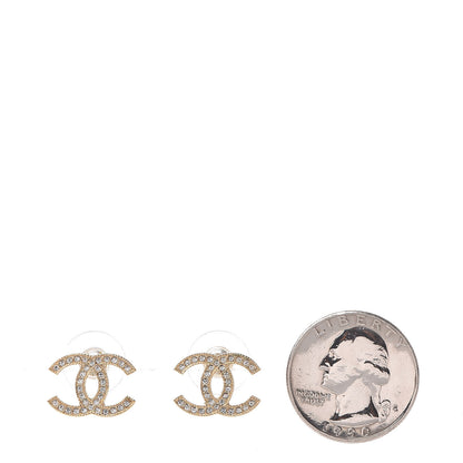 Chanel Crystal CC Earrings Gold 2 of 5