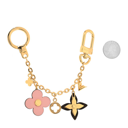 Louis Vuitton Brass Monogram Blooming Flowers Bag Charm Key Holder Rose Ballerine 2 of 4