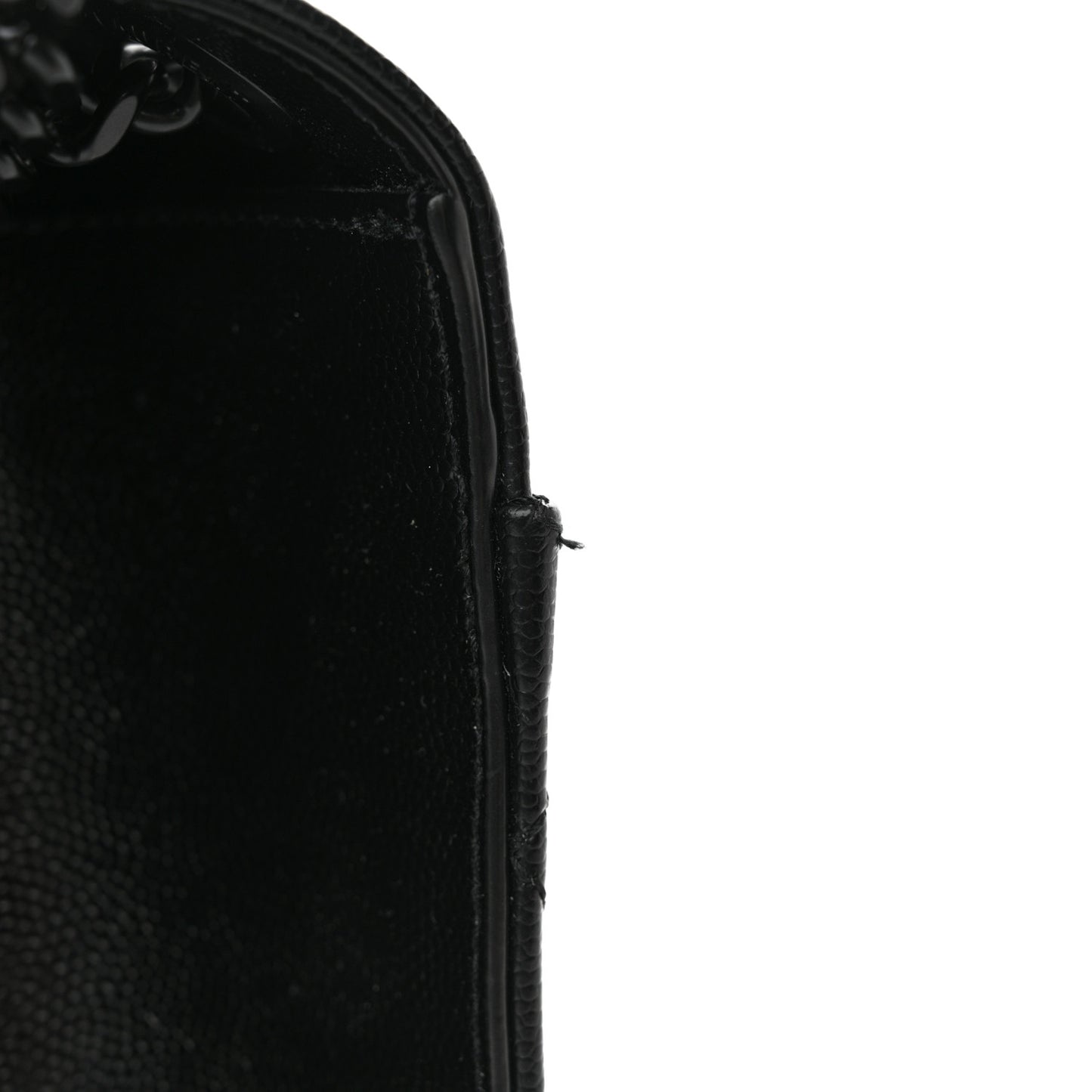 Grain De Poudre Textured Mixed Matelasse Large Triquilt Monogram Monochrome Satchel Black