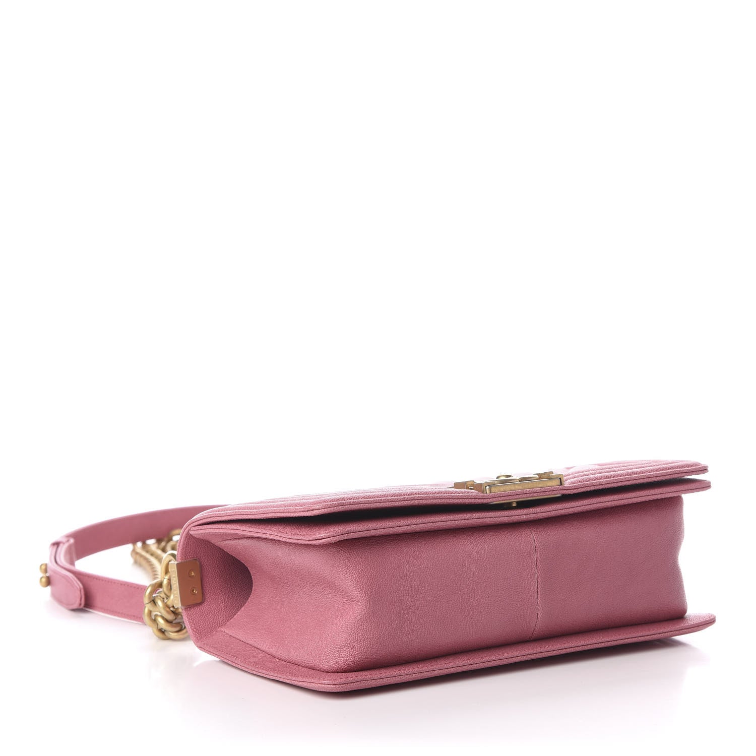 Chanel Caviar Chevron Quilted Medium Boy Flap Pink 4 of 10