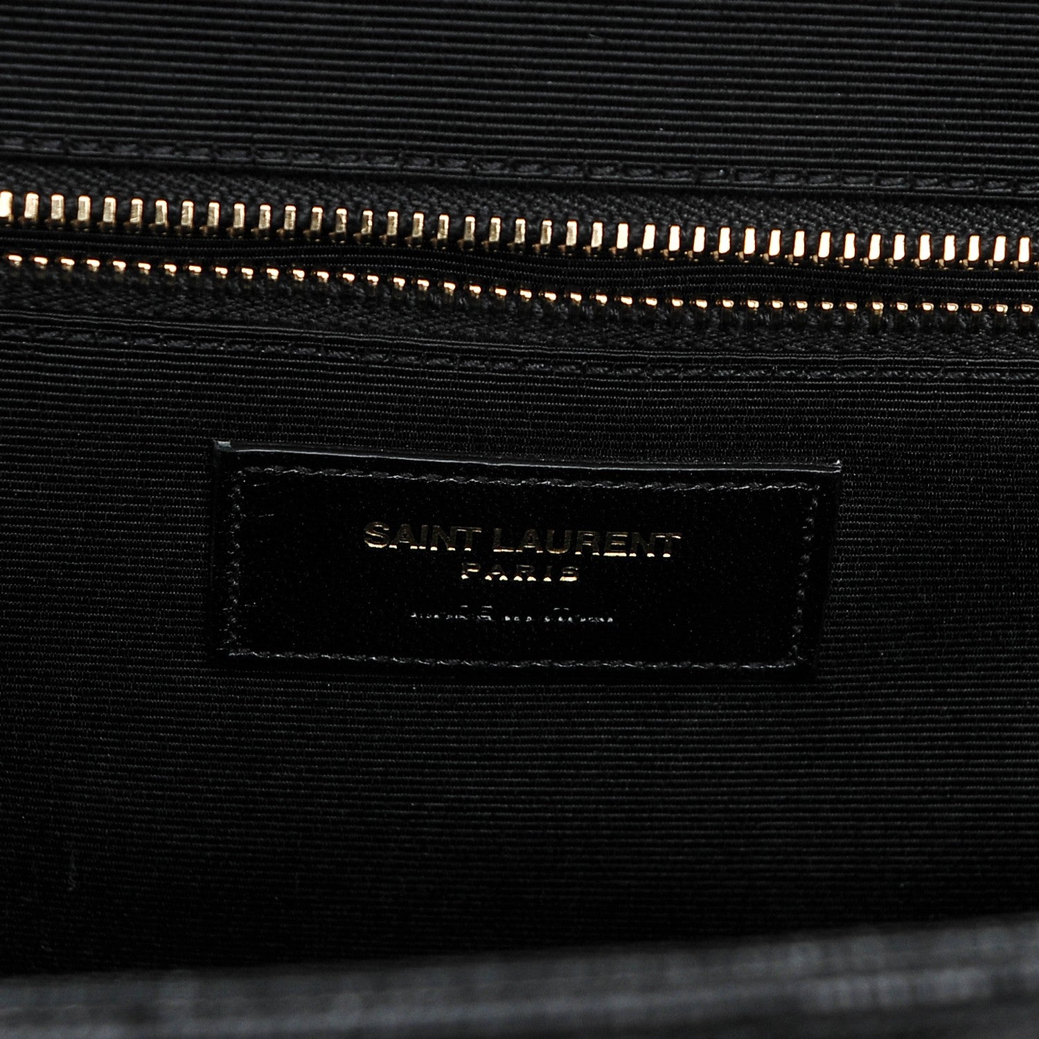 Saint Laurent Grain De Poudre Matelasse Chevron Large Monogram Satchel Black 6 of 6