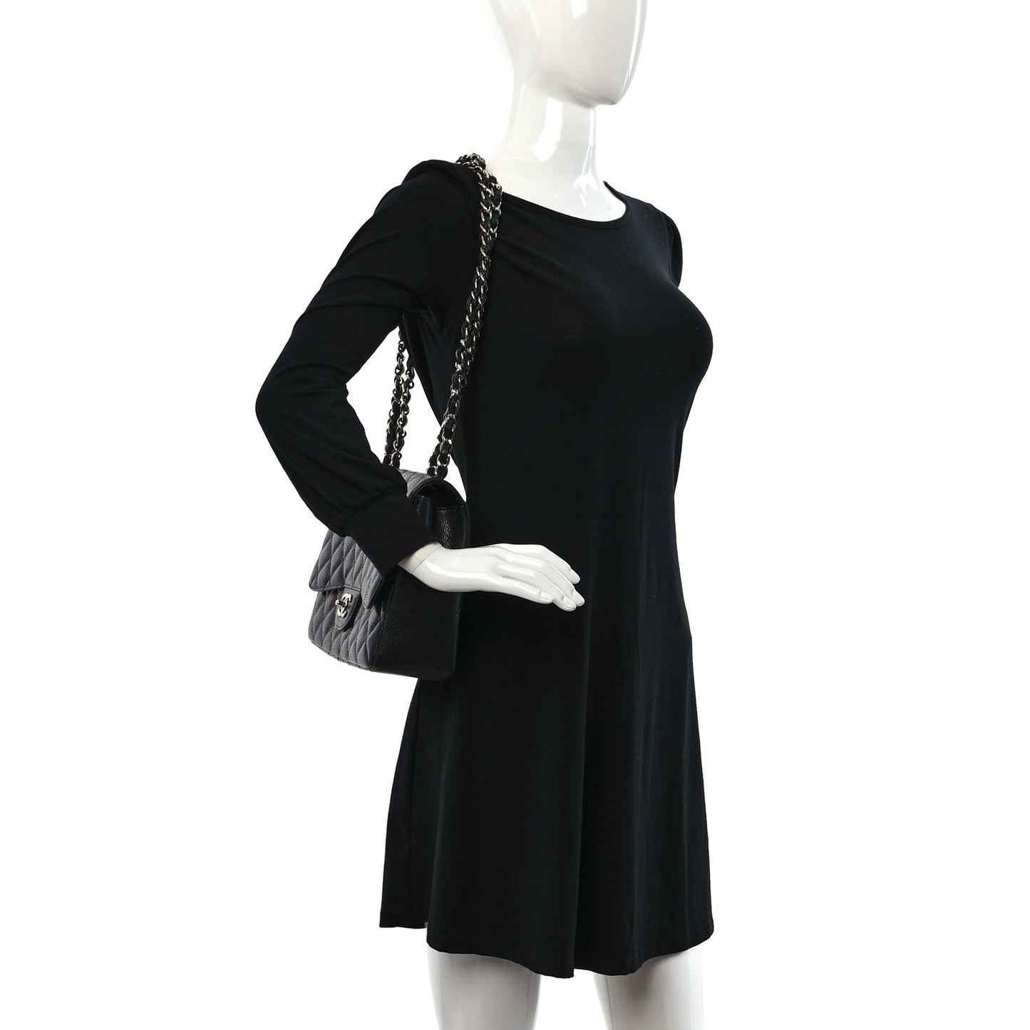 Caviar Quilted Maxi Double Flap Black