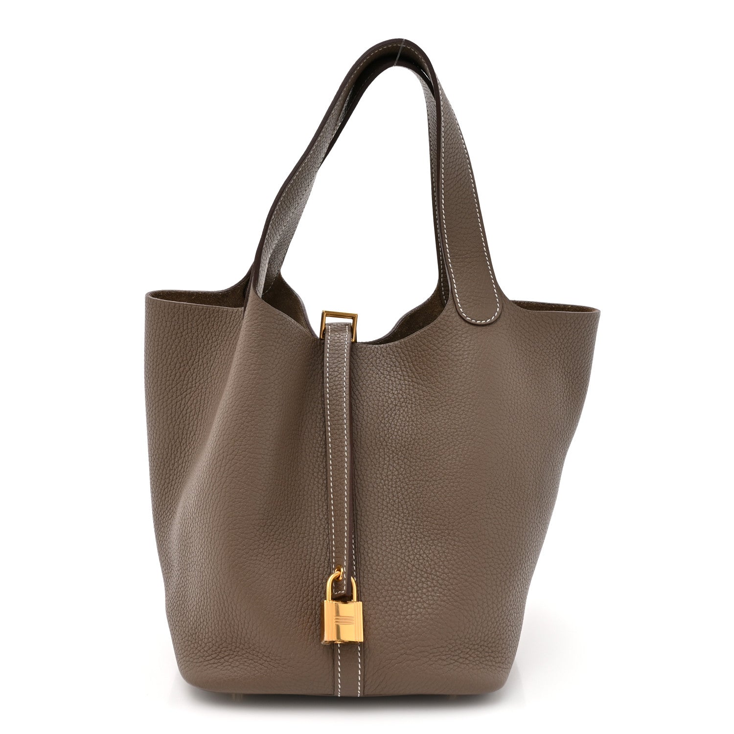 Hermes Taurillon Clemence Picotin Lock 22 MM Etoupe 1 of 10
