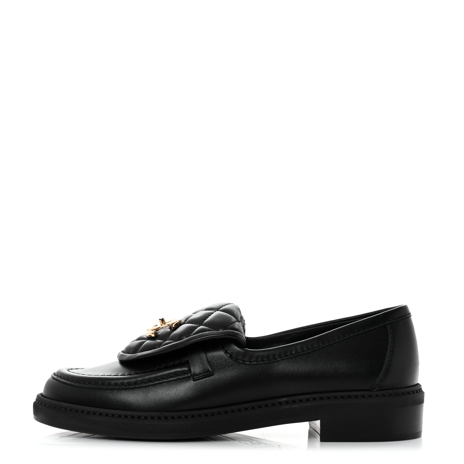 Chanel Lambskin Quilted CC Turnlock Loafers 37 Black 1 of 9