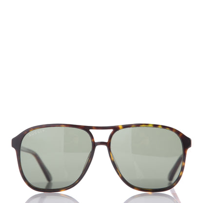 Gucci Web GG Polarized Aviator Sunglasses GG0016S Tortoise 3 of 6