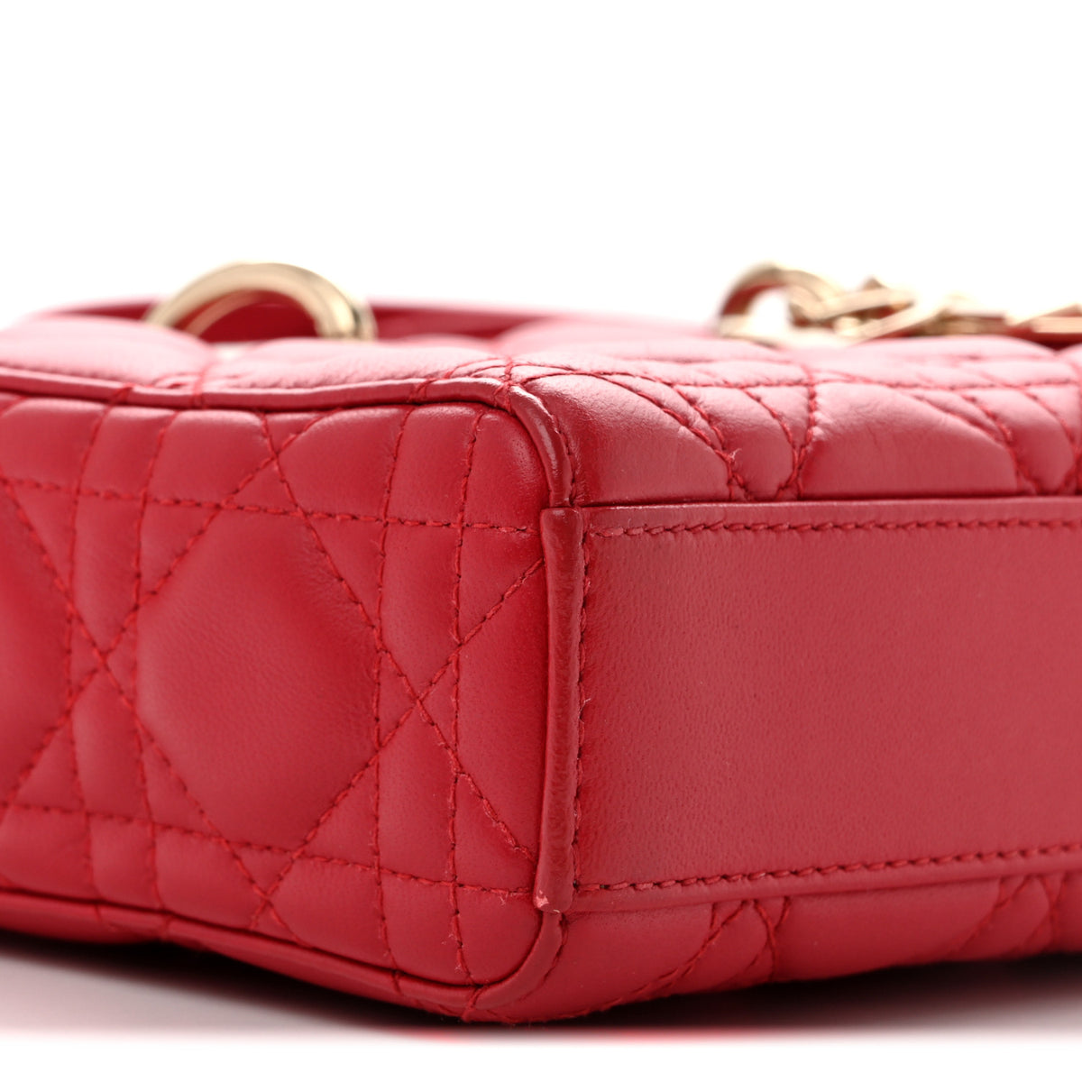 Christian Dior Lambskin Cannage Medium Lady D-Joy Red 17 of 29