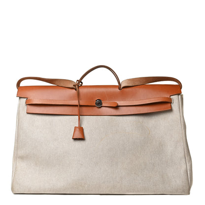 Hermes Toile Vache Calfskin Herbag Cabin Natural 1 of 23