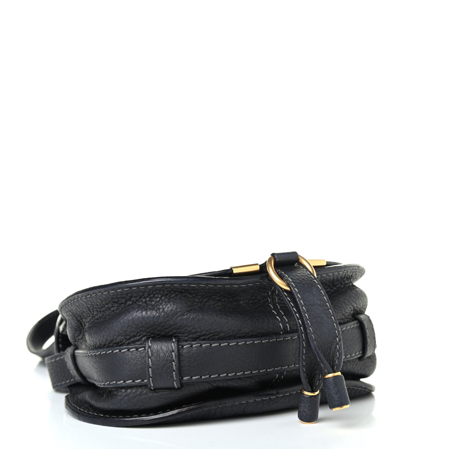 Calfskin Mini Marcie Round Crossbody Bag Black