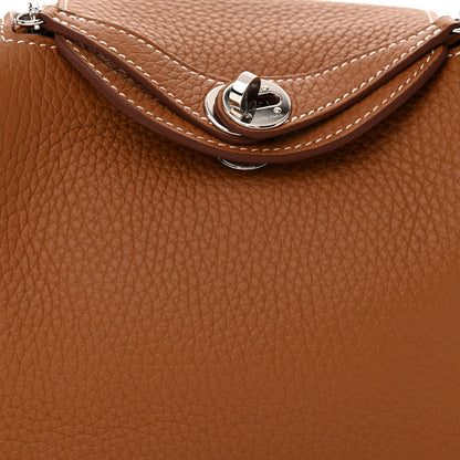 Hermes Taurillon Clemence Mini Lindy 20 Gold 8 of 11