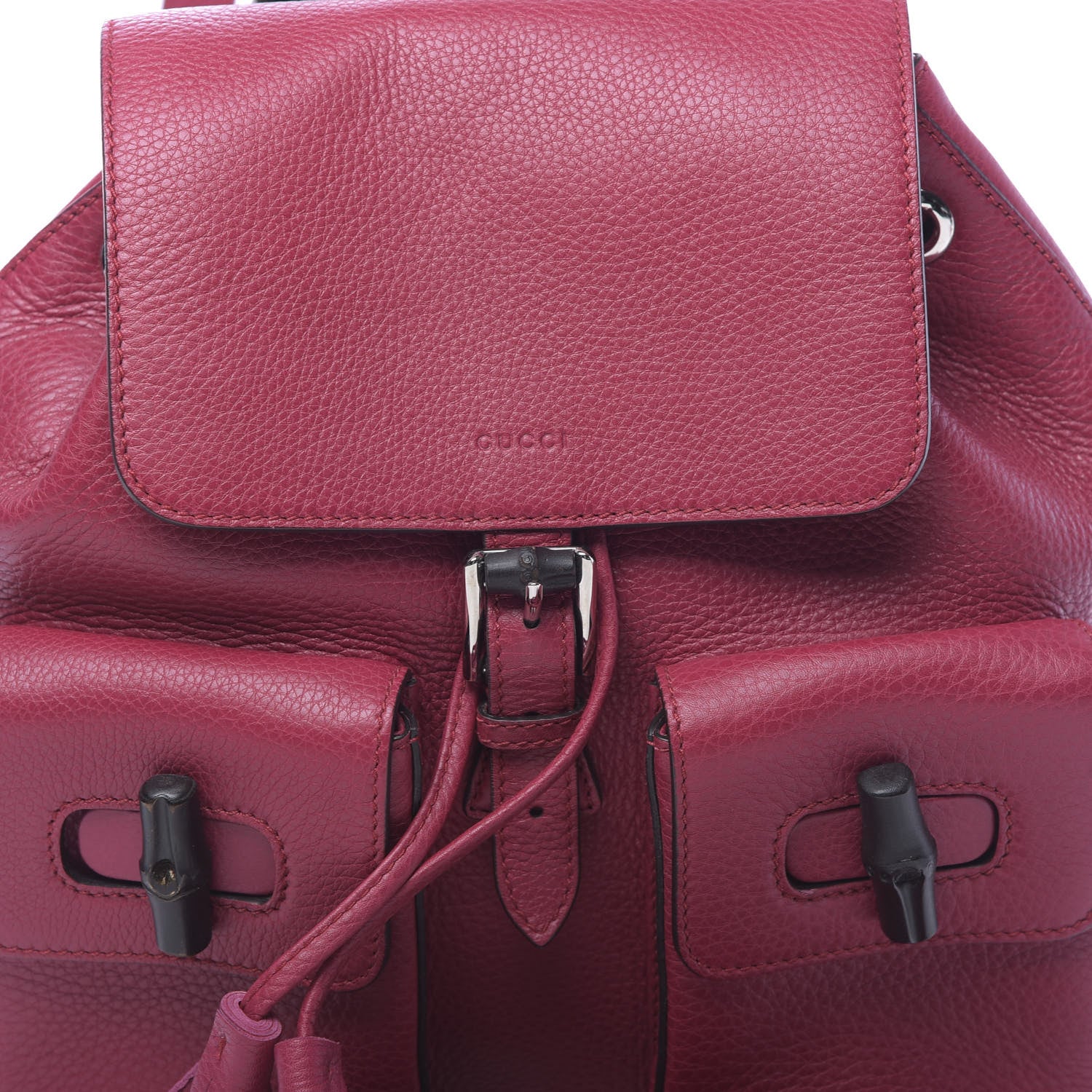 Gucci Cellarius Calfskin Medium Bamboo Backpack Petunia 7 of 9