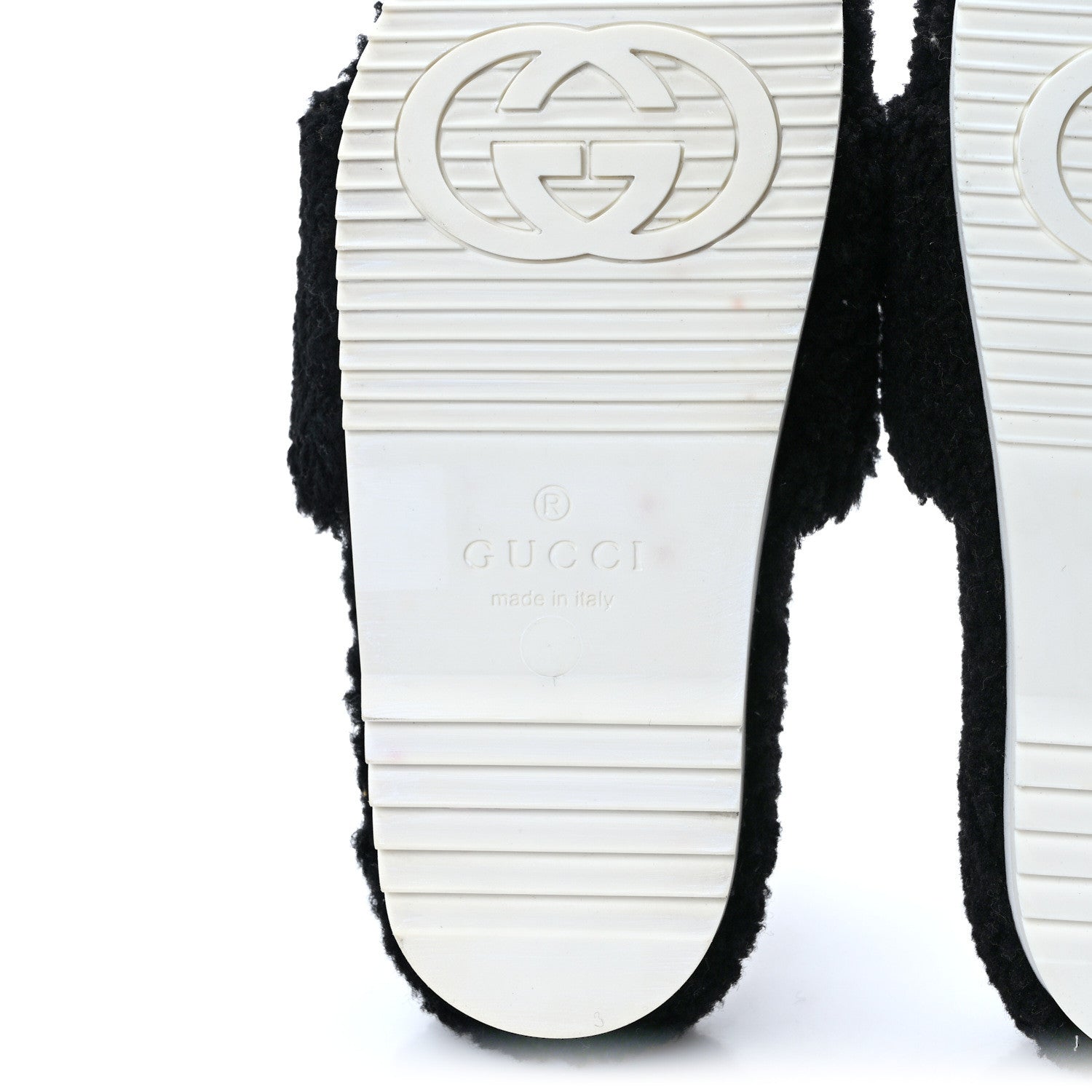 Gucci Shearling Womens Eileen Slide Sandals 36 Black Butterscotch 6 of 7