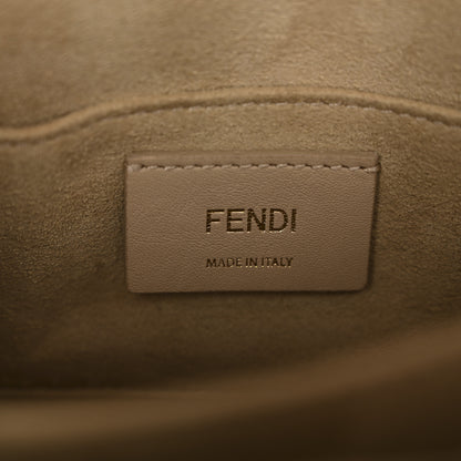 Fendi Vitello Liberty Bi-Color FF 1974 Embossed Small Kan U Shoulder Bag Maya Black 6 of 13