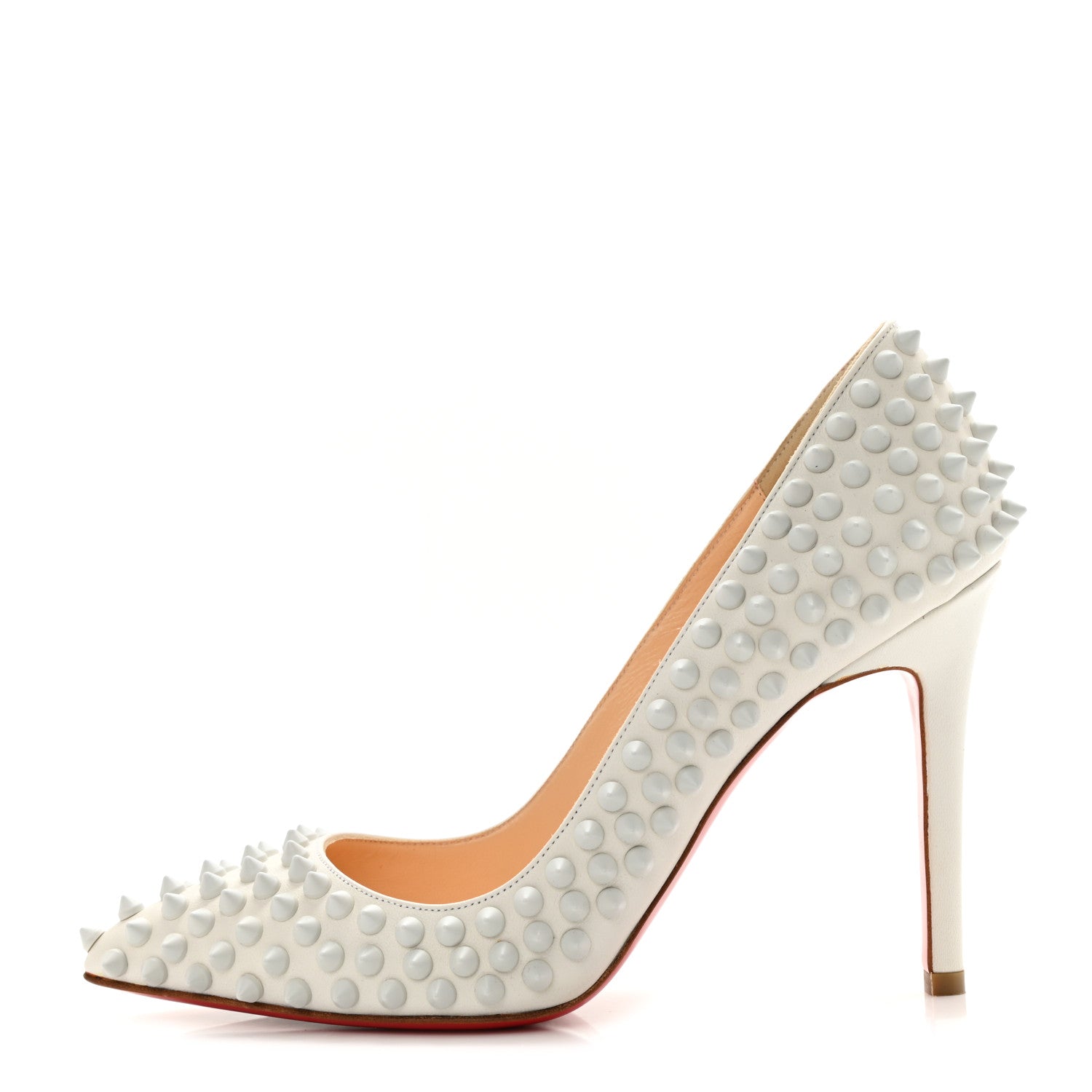 Christian Louboutin Nappa Pigalle Spikes 100 Pumps 36 White 1 of 10