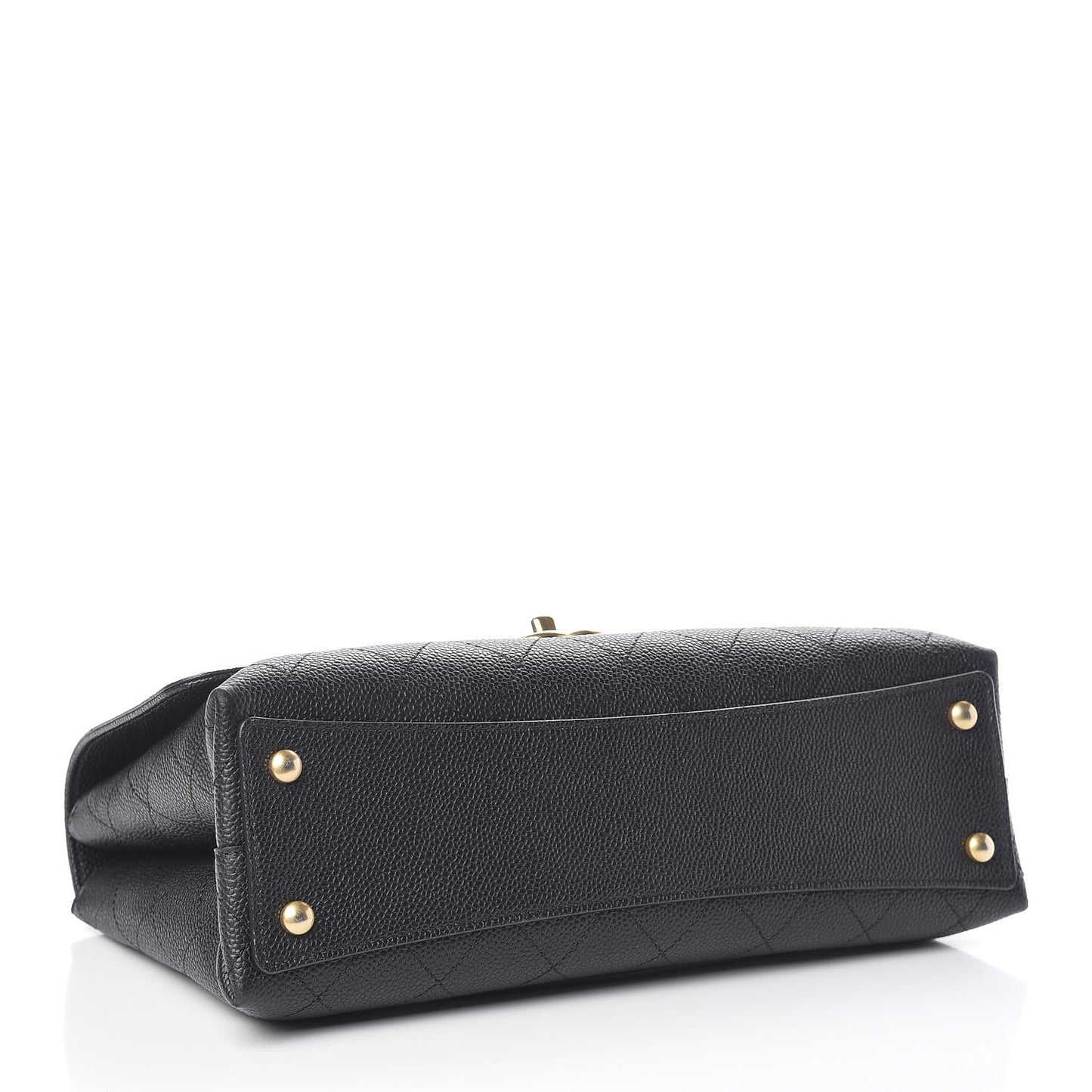 Grained Calfskin Stitched Flap Black