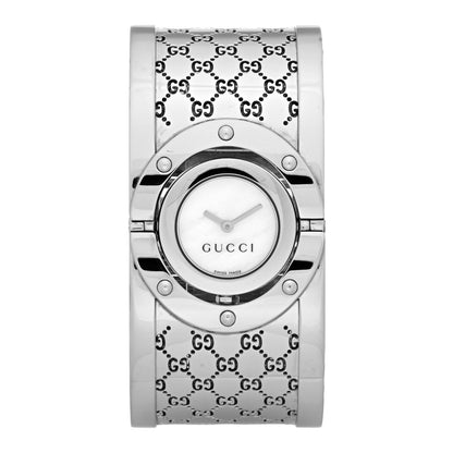 Gucci Stainless Steel Mother of Pearl 33mm Twirl Quartz Watch 1 of 4