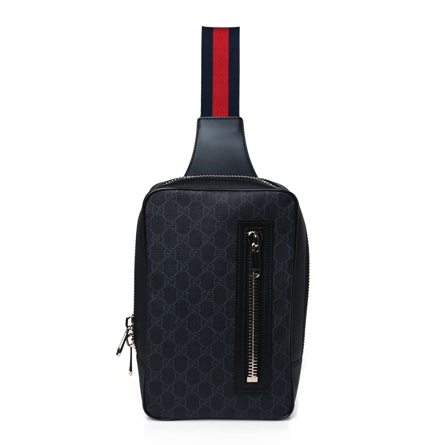 GG Supreme Monogram Web Belt Bag Black Grey