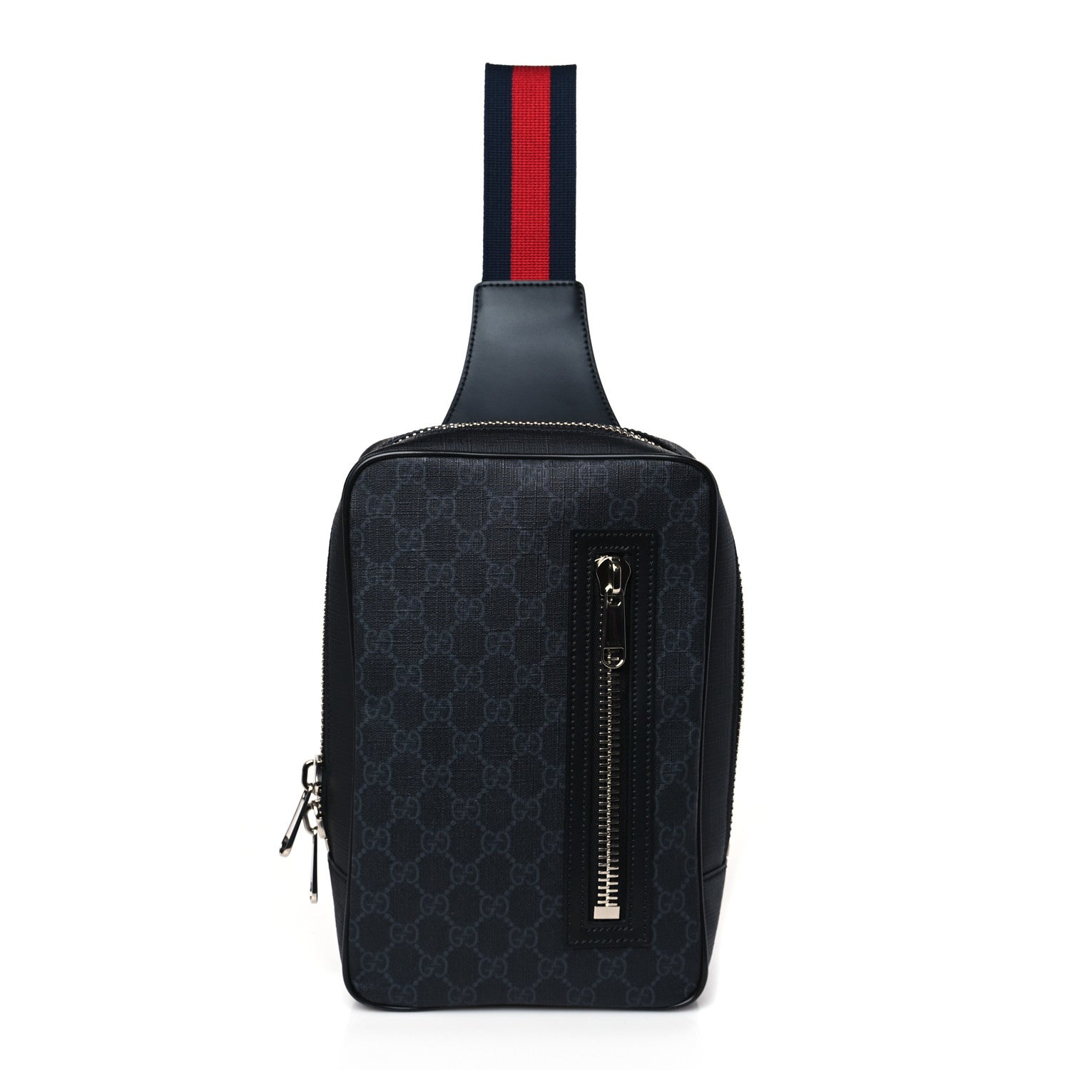 Gucci GG Supreme Monogram Web Belt Bag Black Grey 1 of 8
