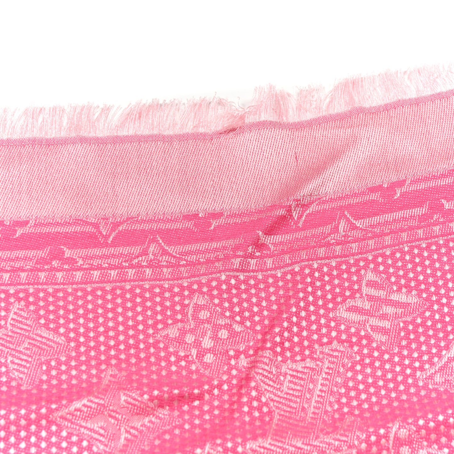 Silk Wool Monogram Shawl Pink
