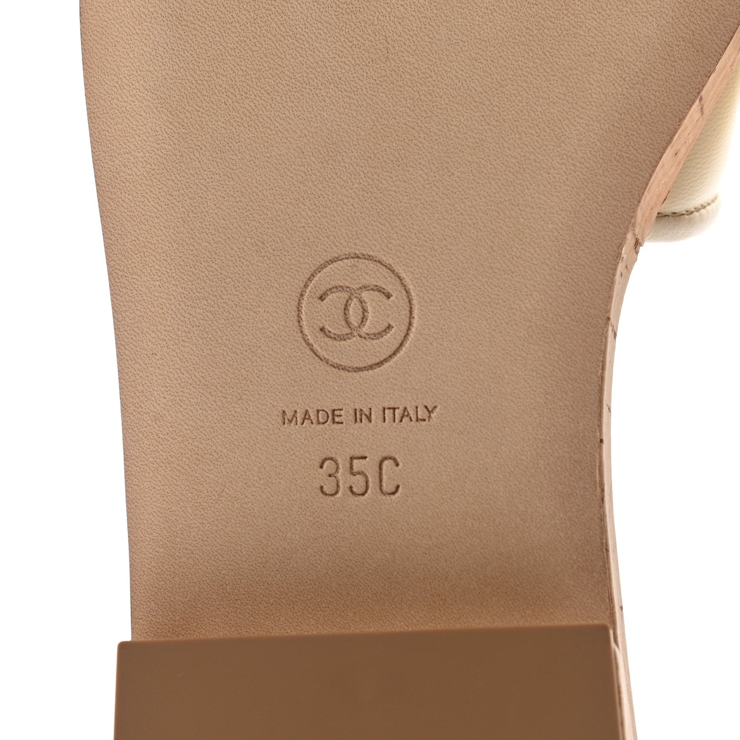 Chanel Lambskin CC Mules 35 Ivory Black 6 of 8