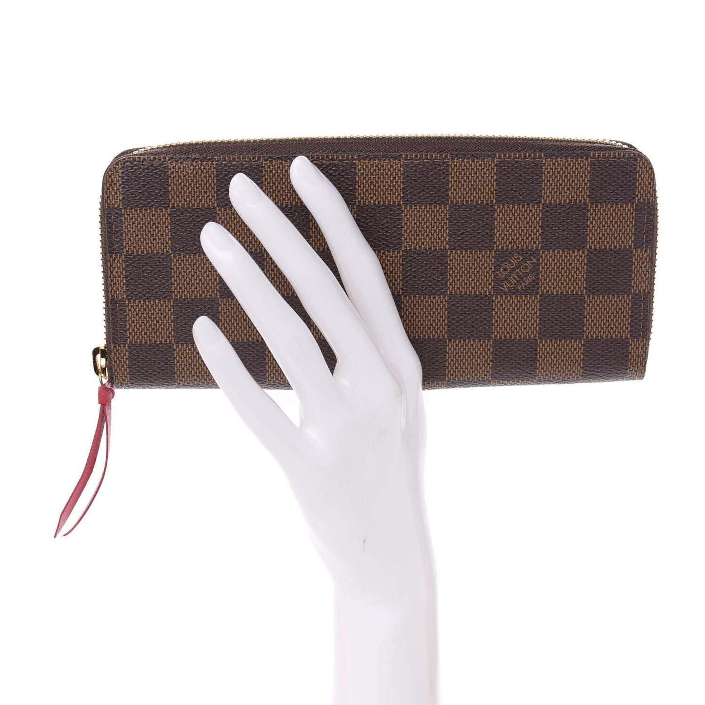 Damier Ebene Clemence Wallet Cherry