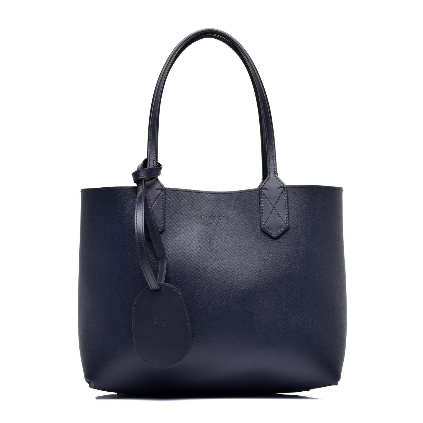 GG Supreme Monogram Blooms Small Reversible Tote Beige Blue Navy