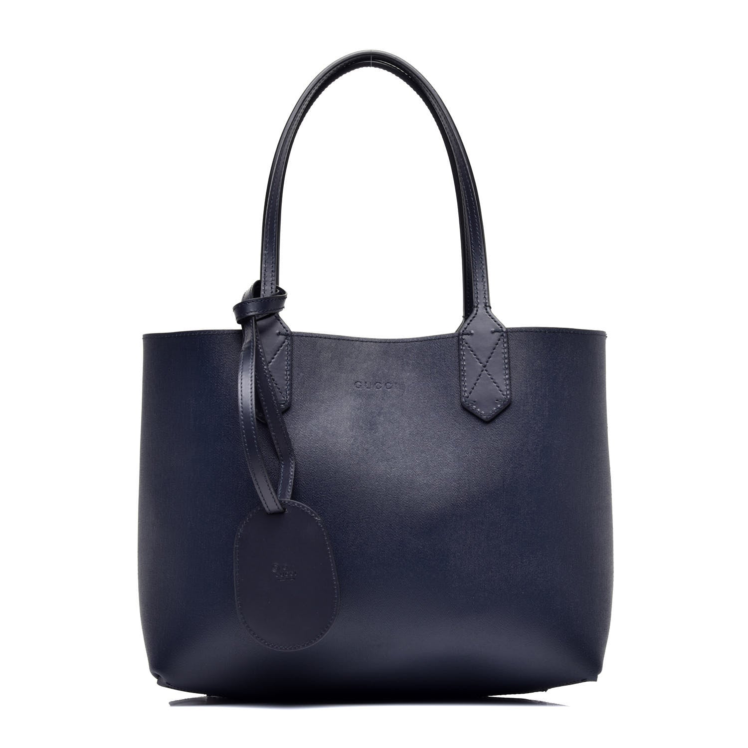 Gucci GG Supreme Monogram Blooms Small Reversible Tote Beige Blue Navy 4 of 15
