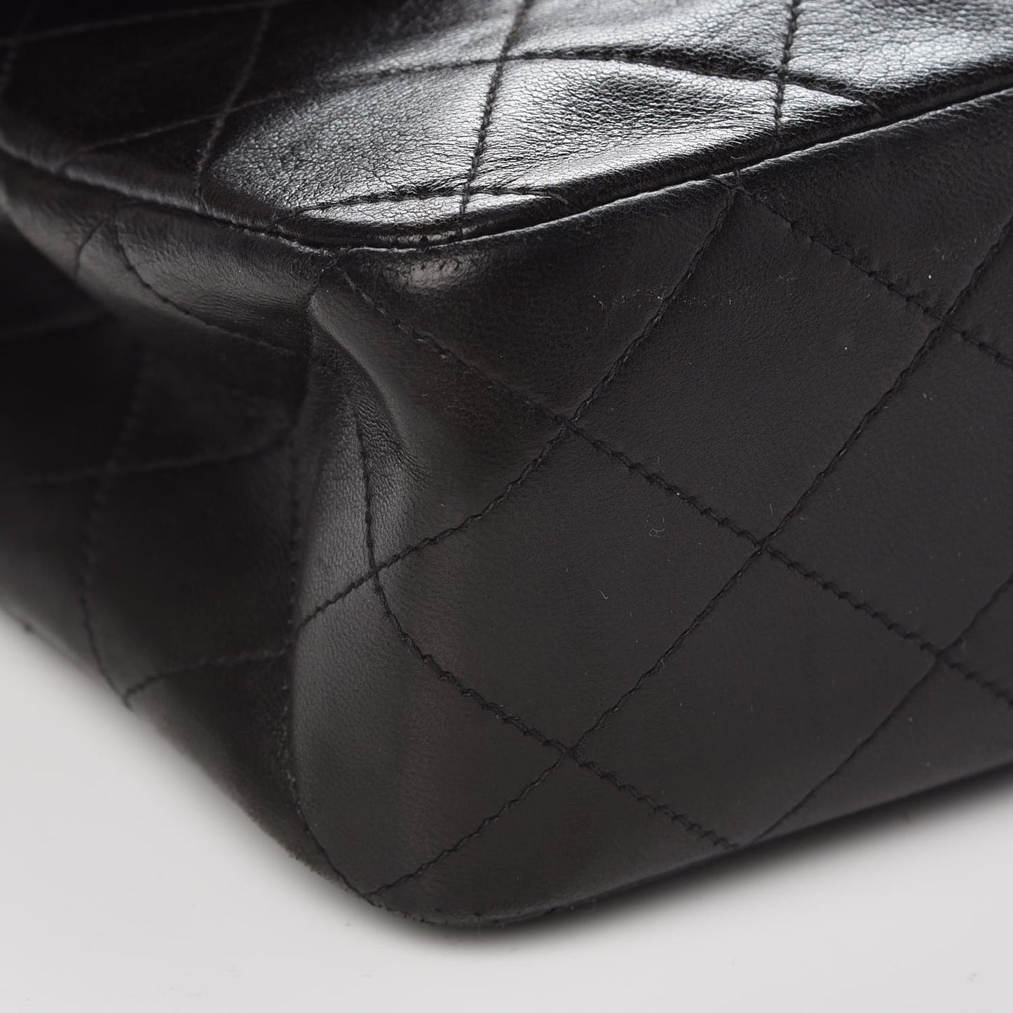Lambskin Quilted Medium Double Flap Black