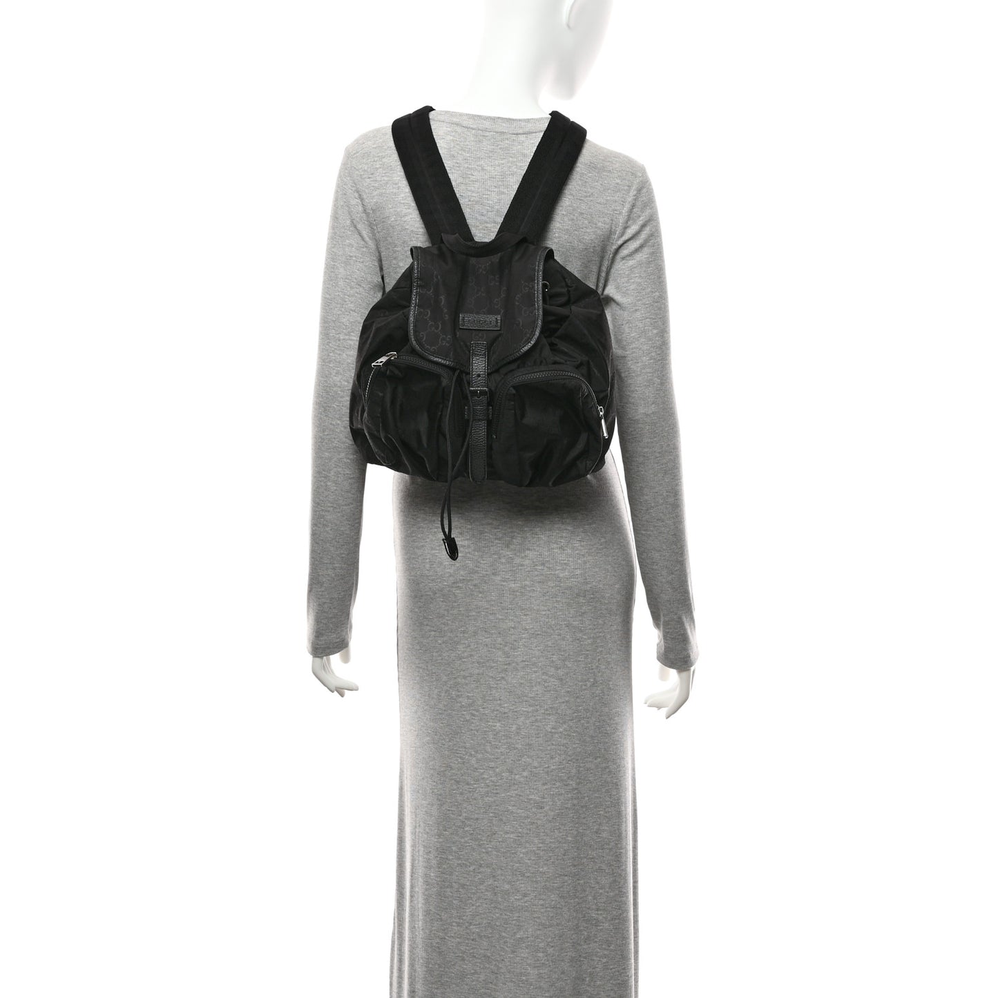 Nylon Monogram Medium Light Single Buckle Backpack Black