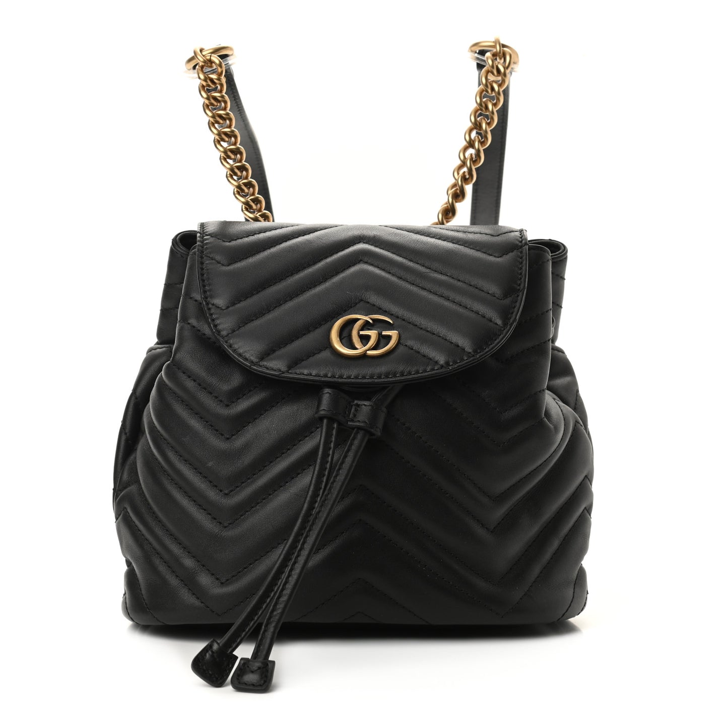 Calfskin Matelasse GG Marmont Flap Backpack Black