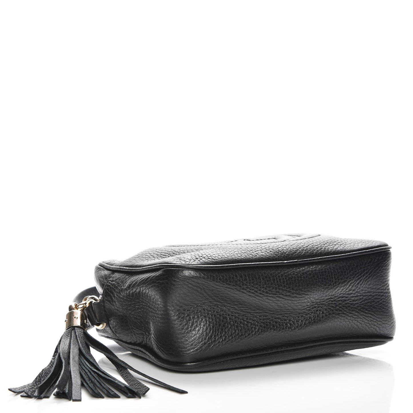 Pebbled Calfskin Small Soho Disco Bag Black