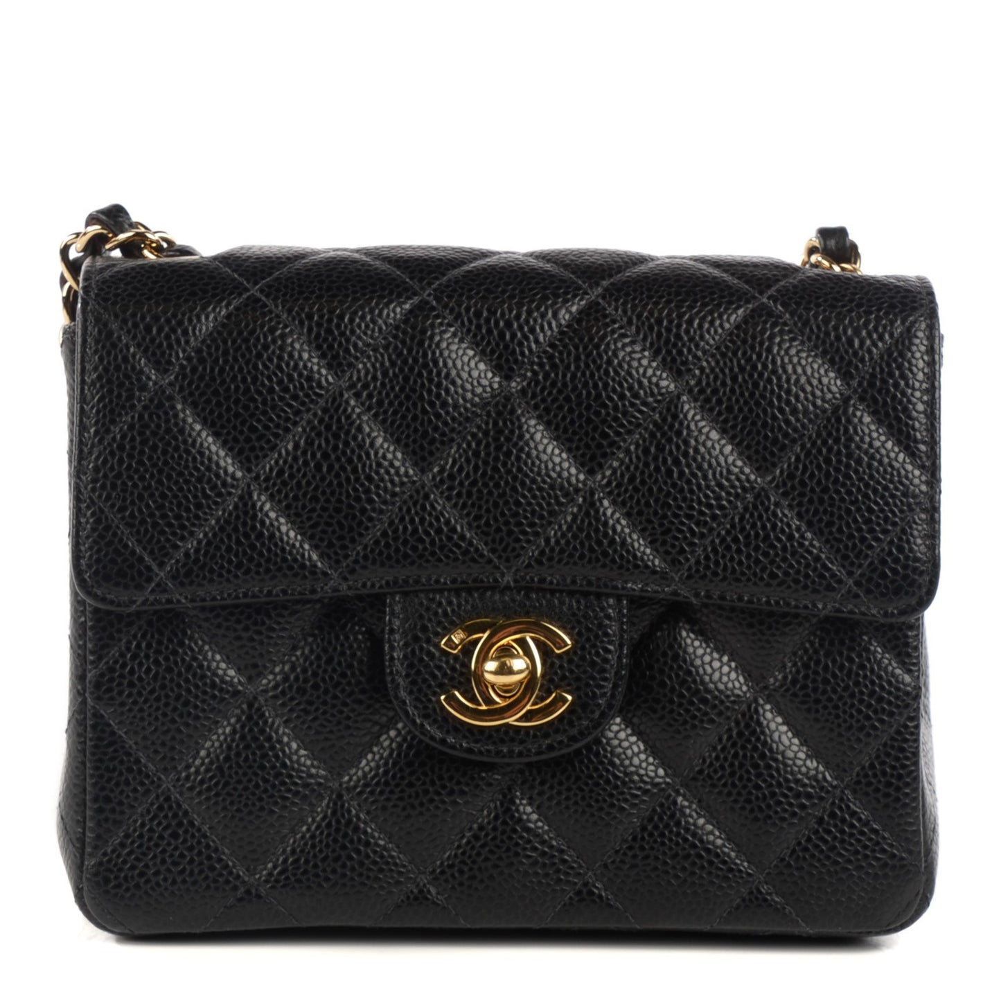 Caviar Quilted Mini Square Flap Black