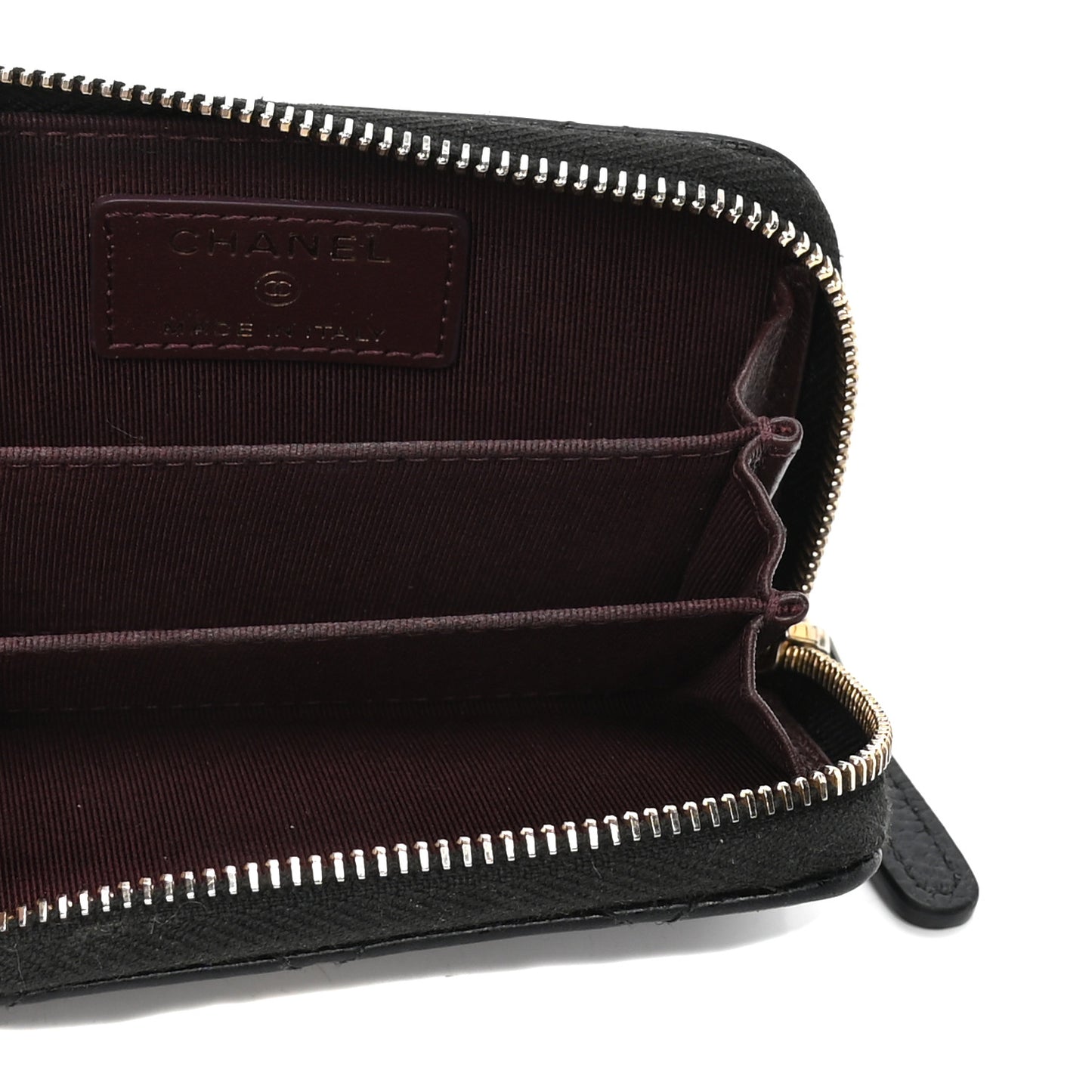Caviar Quilted Zip Coin Purse Black