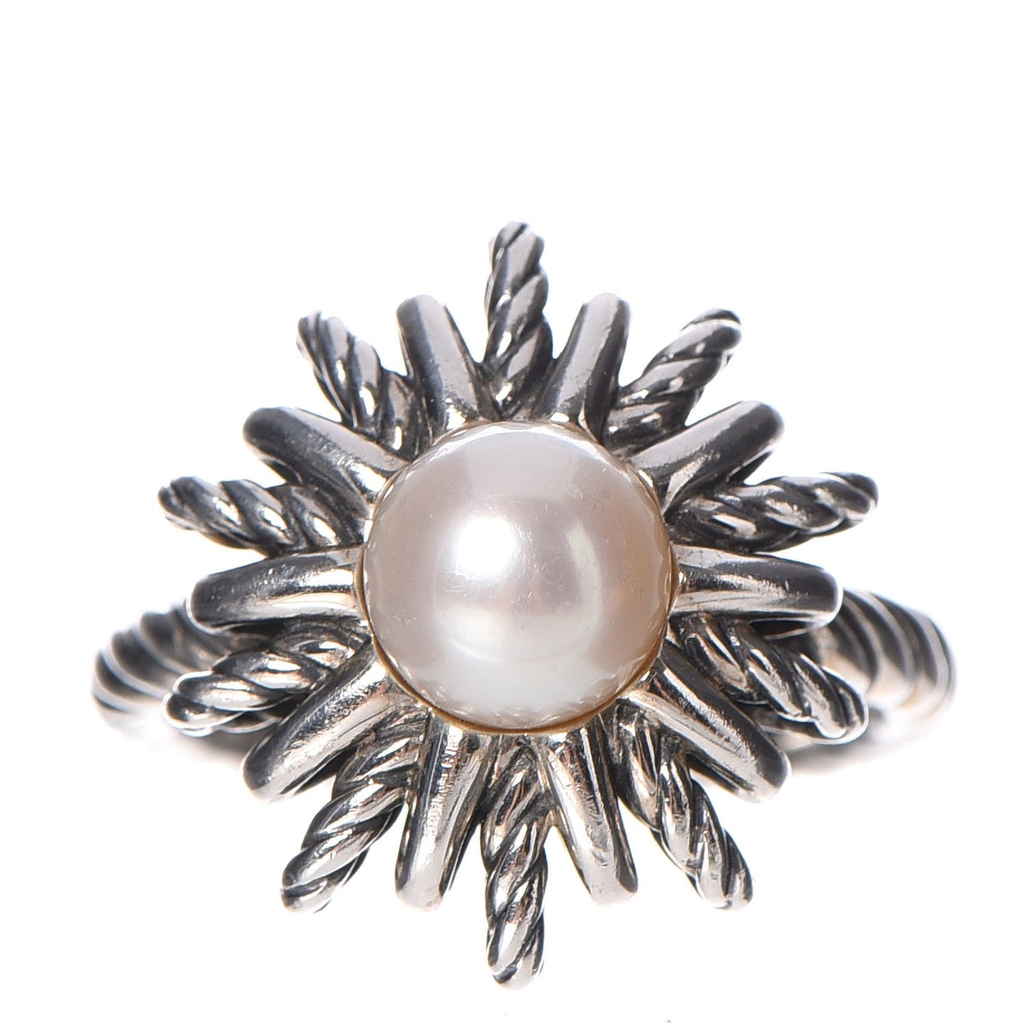 Sterling Silver Pearl Starburst Ring 6