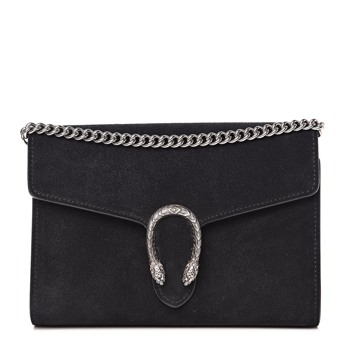 Suede Mini Dionysus Chain Wallet Black