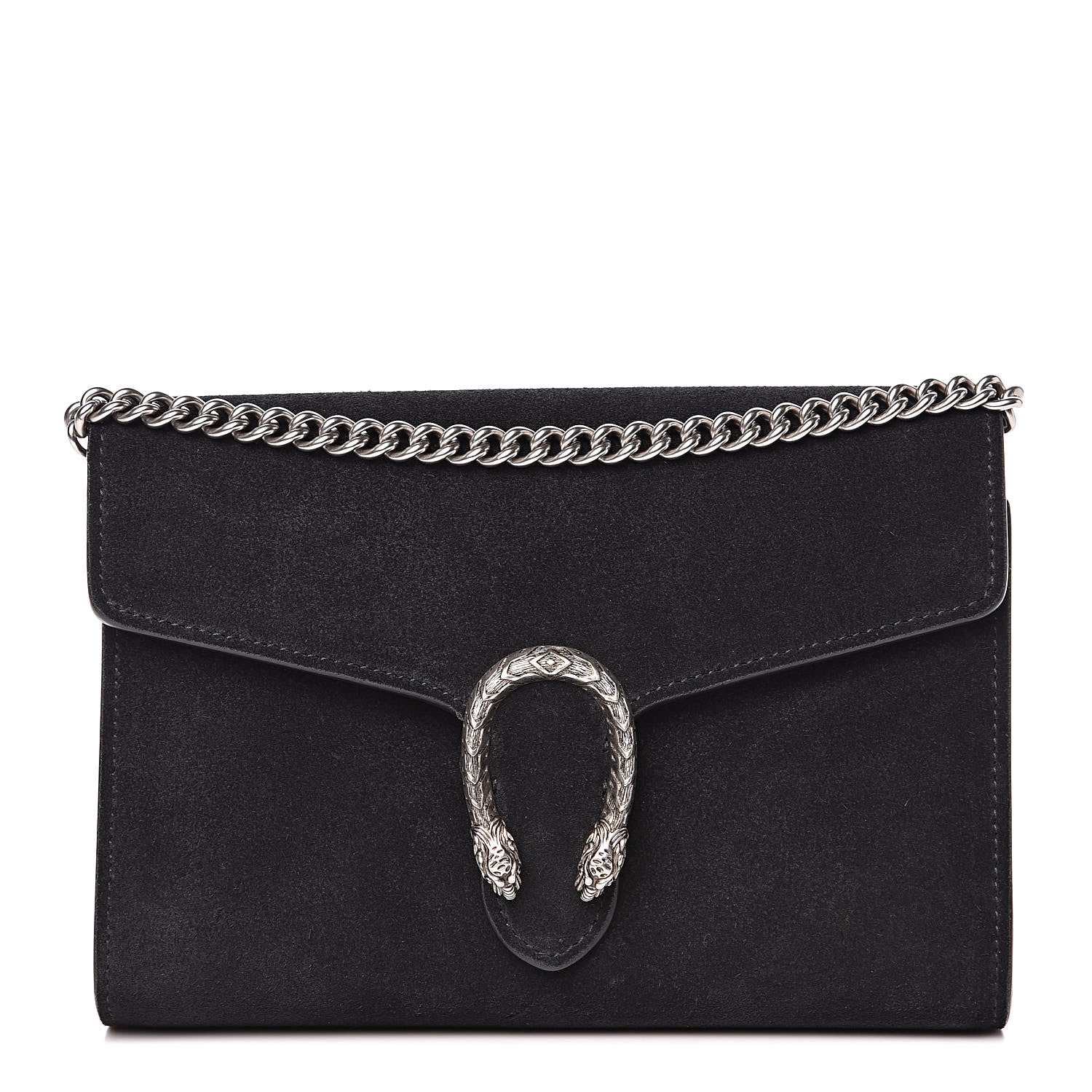 Gucci Suede Mini Dionysus Chain Wallet Black 1 of 13