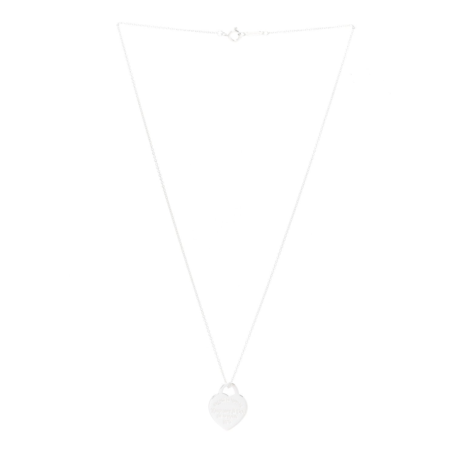 Tiffany Sterling Silver Small Return to Tiffany Heart Pendant Necklace 3 of 7